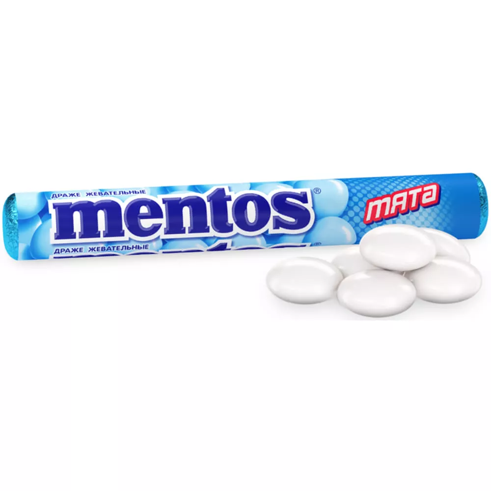 Драже жевательные Mentos Мята 37 г
