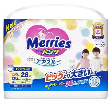 *Merries подгузники-трусики д/детей XXL (15-28кг) 26шт