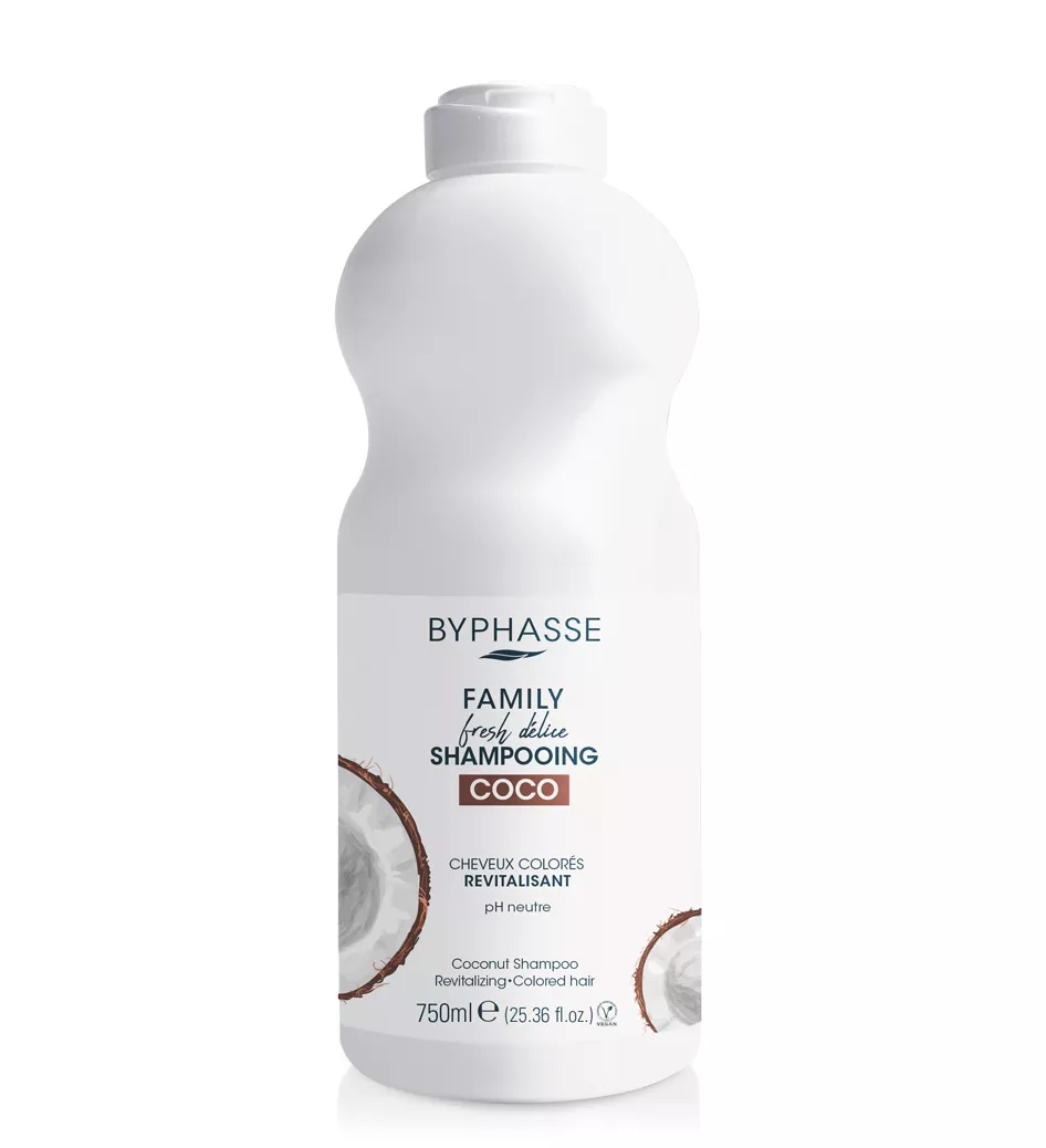 Шампунь Byphasse Family FRESH DELICE для окрашенных волос с кокосом 750 мл