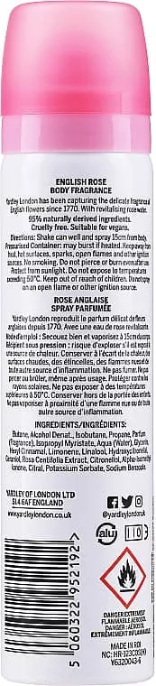 *Yardley дезодорант спрей Rose 75мл