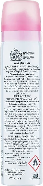 *Yardley дезодорант спрей Rose 75мл