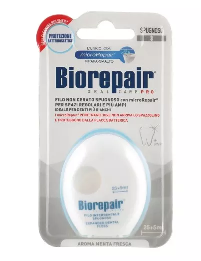 *Biorepair Зубная нить флосс Отбеливающая PVP 30 м
