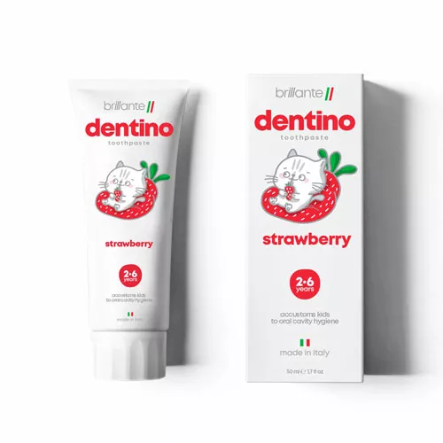 *Brillante Dentino Зубная паста-гель Детская Клубника Кидз (2-6 лет) 50 мл