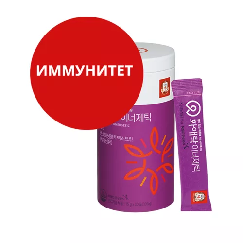 *Женьшень красный корейский Желе с фруктами Энергетик 15 г №20