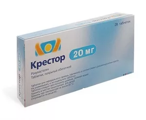 Крестор таблетки по 20 мг 28 шт. (14х2)