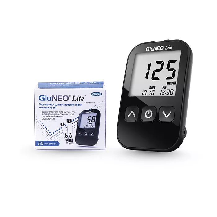 *Глюкометр GluNeo Lite + тест-полоски 50шт