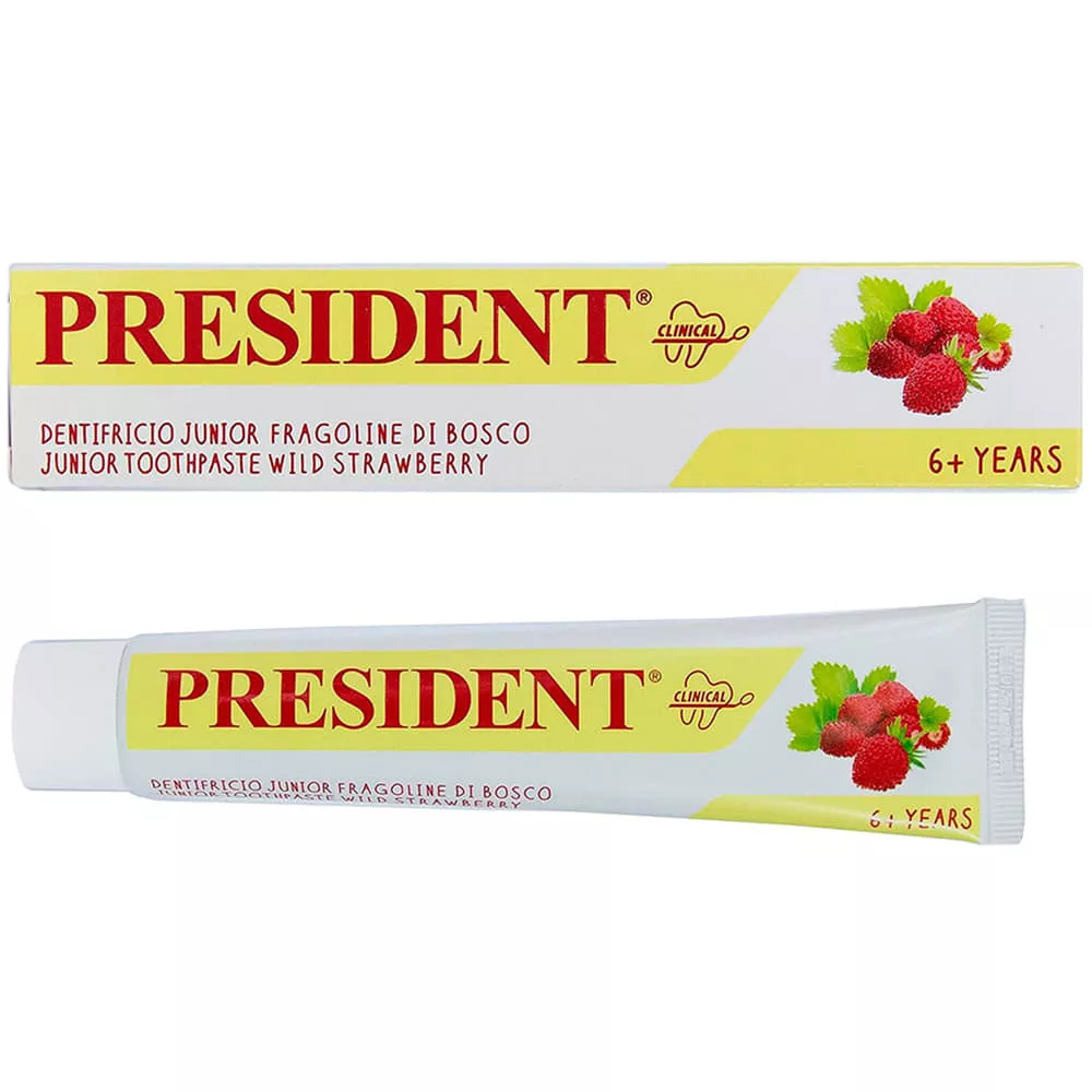 *President зубная паста детская Junior 6+ Strawberry 50мл