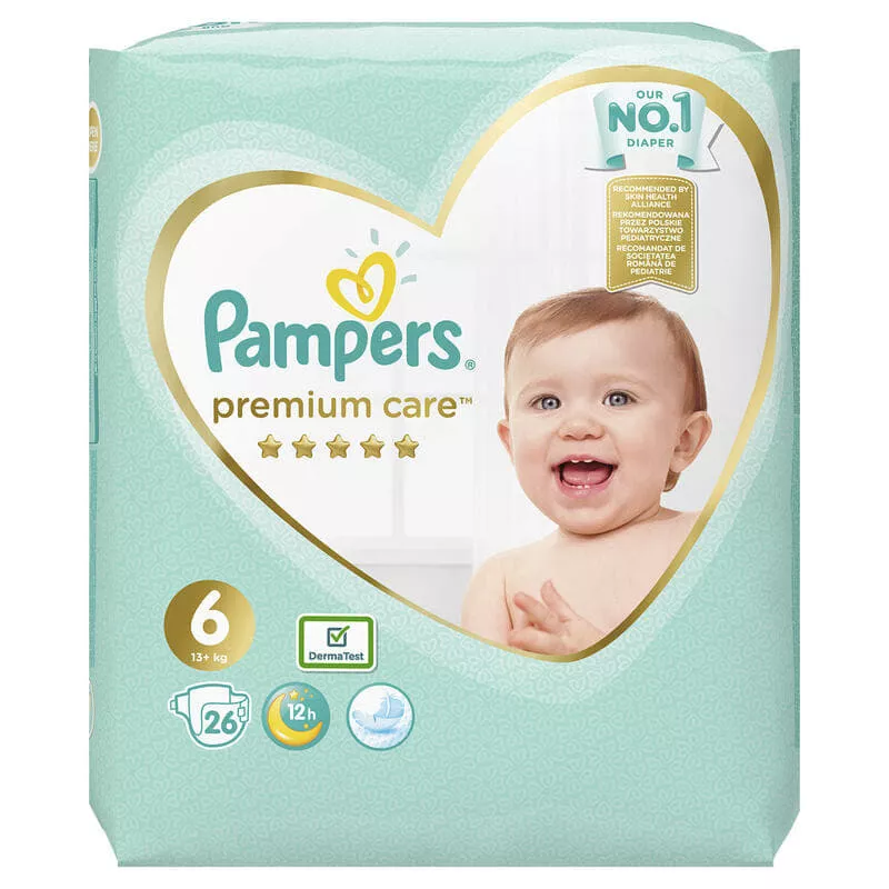 *PAMPERS подгузники Premium Care 6 giant (13+кг) 26шт