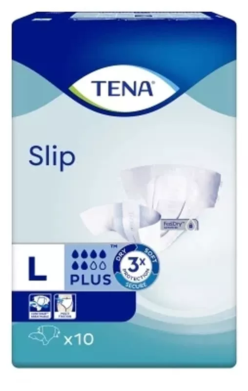 *Подгузники TENA для взрослых Slip Plus Large 100-150 см №10