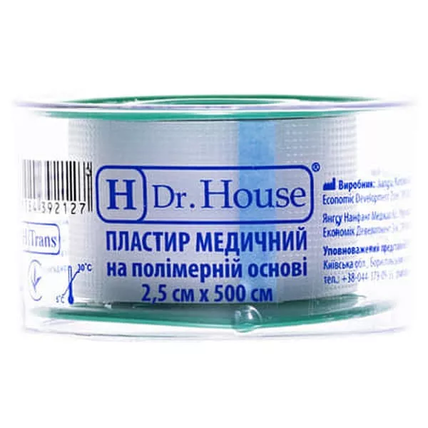 *Пластырь мед. Dr.House 2,5 х 500 см полимер. пласт. уп.