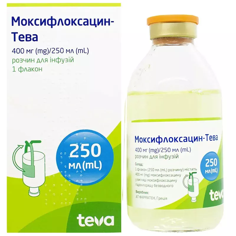 Моксифлоксацин-Тева раствор для инфузий 400 мг/250 мл по 250 мл во флаконе 1 шт.
