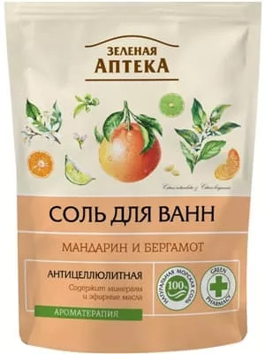 *Соль д/ванн Зеленая аптека Мандарин и бергамот 500г