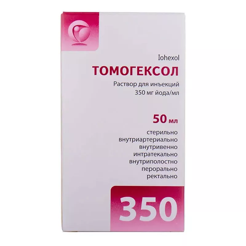 Томогексол раствор для инъекций 350 мг йода/мл по 50 мл во флаконе 1 шт.