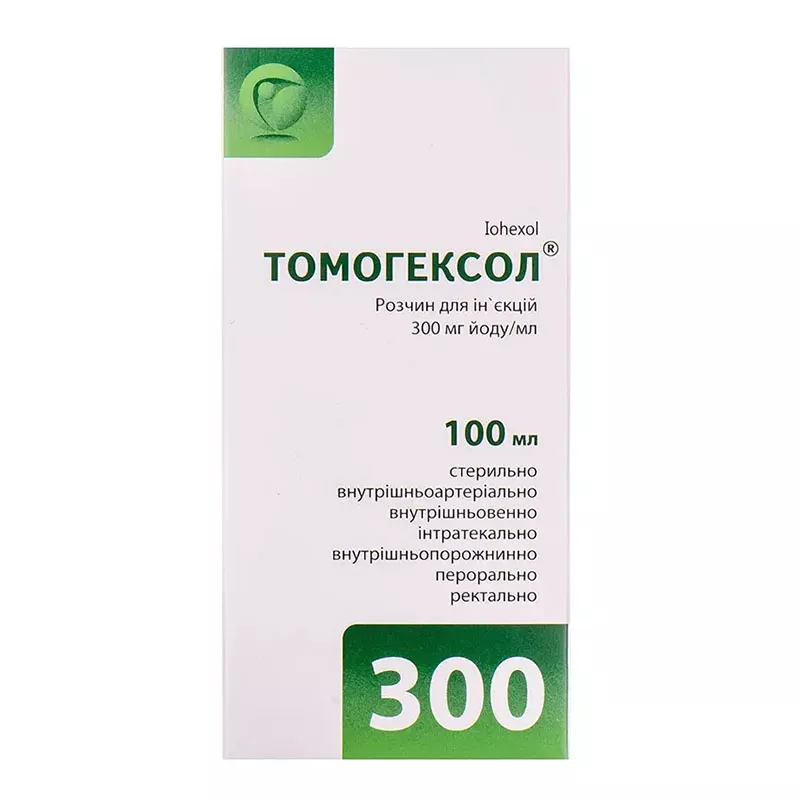 Томогексол раствор для инъекций 300 мг йода/мл по 100 мл во флаконе 1 шт.
