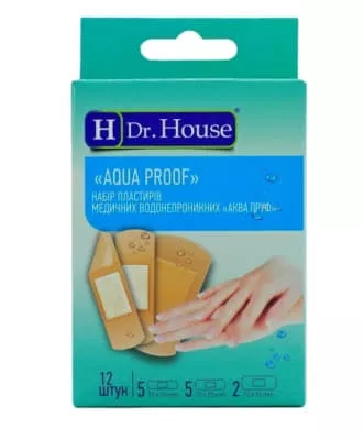 *Набор пластырей Dr.House Aqua proof мед. водостойких  №12