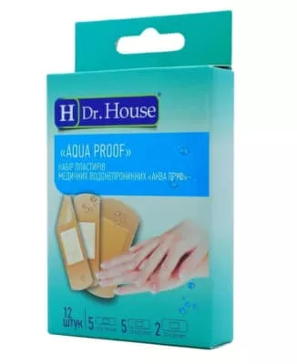 *Набор пластырей Dr.House Aqua proof мед. водостойких  №12