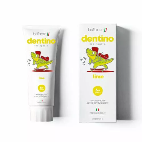 *Brillante Dentino зубная паста-гель детская Lime 6+ лет 50мл