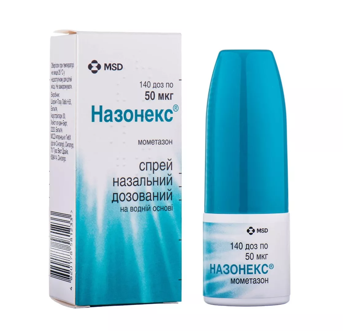 Назонекс спрей 50 мкг/доза по 140 доз во флаконе 1 шт.