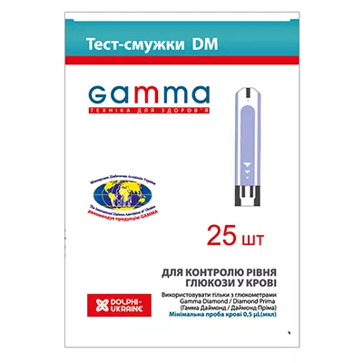 Тест-полоски Gamma DM для глюкометра №25