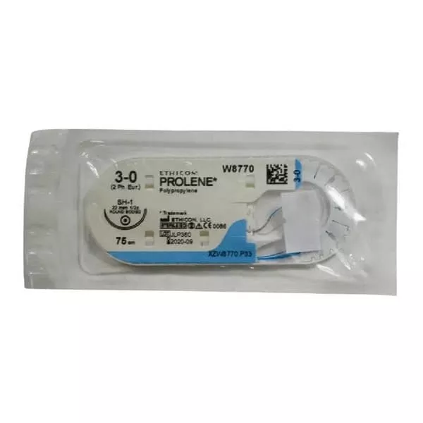 *Пролен USP3/0 W8770 н/рассас. игла кол. 22мм 1/2 круга 75см