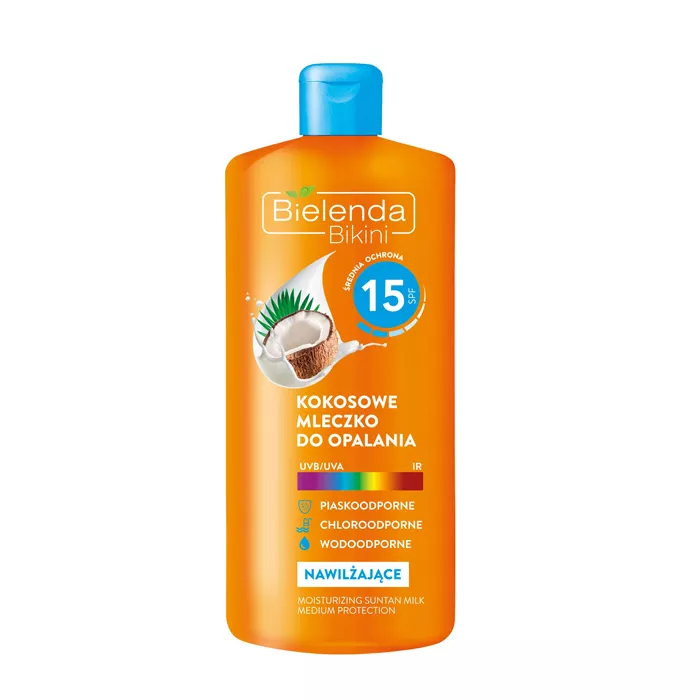 *Молочко Bielenda Sun Care для загара Кокосовое SPF15 200 мл