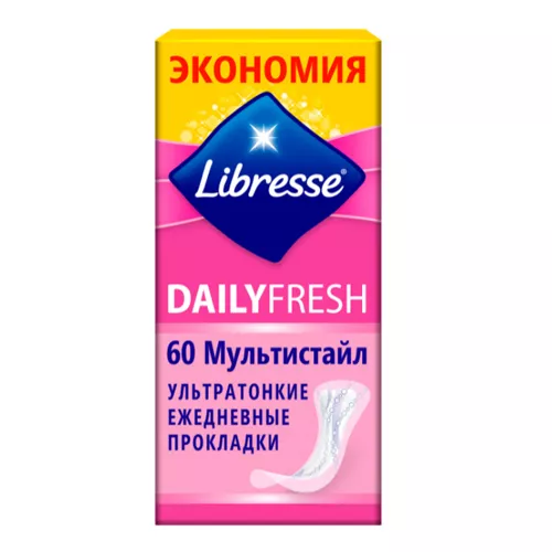 *Прокладки Libresse Dailyfresh Multistyle ультратонкие №60