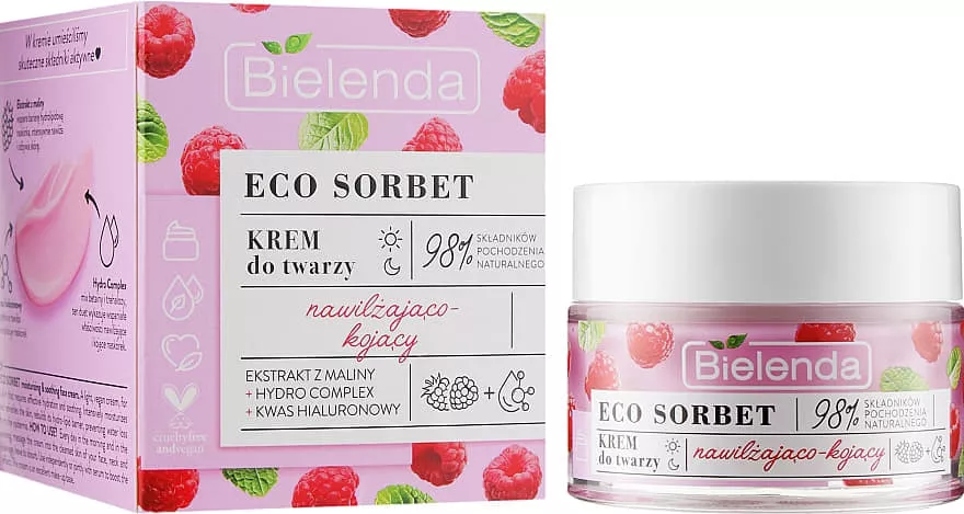 *Крем для лица Bielenda Sorbet Raspberry Увлажняющий Успокаивающий 50 мл