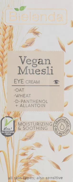 *Крем для кожи вокруг глаз Bielenda Vegan Muesli овёс+пшеница 15мл