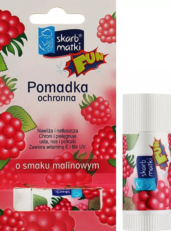 *Помада защитная Skarb Matki для детей вкус малины