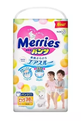 *Подгузники-трусики Merries для детей р. XL 12-22кг №38