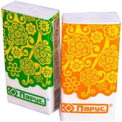 *Платочки бумажные Парус без аромата №10