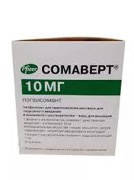 *Сомаверт лиофилизат д/р-ра  д/ин. 10 мг 1 мл №30 фл. с р-лем та иголк.