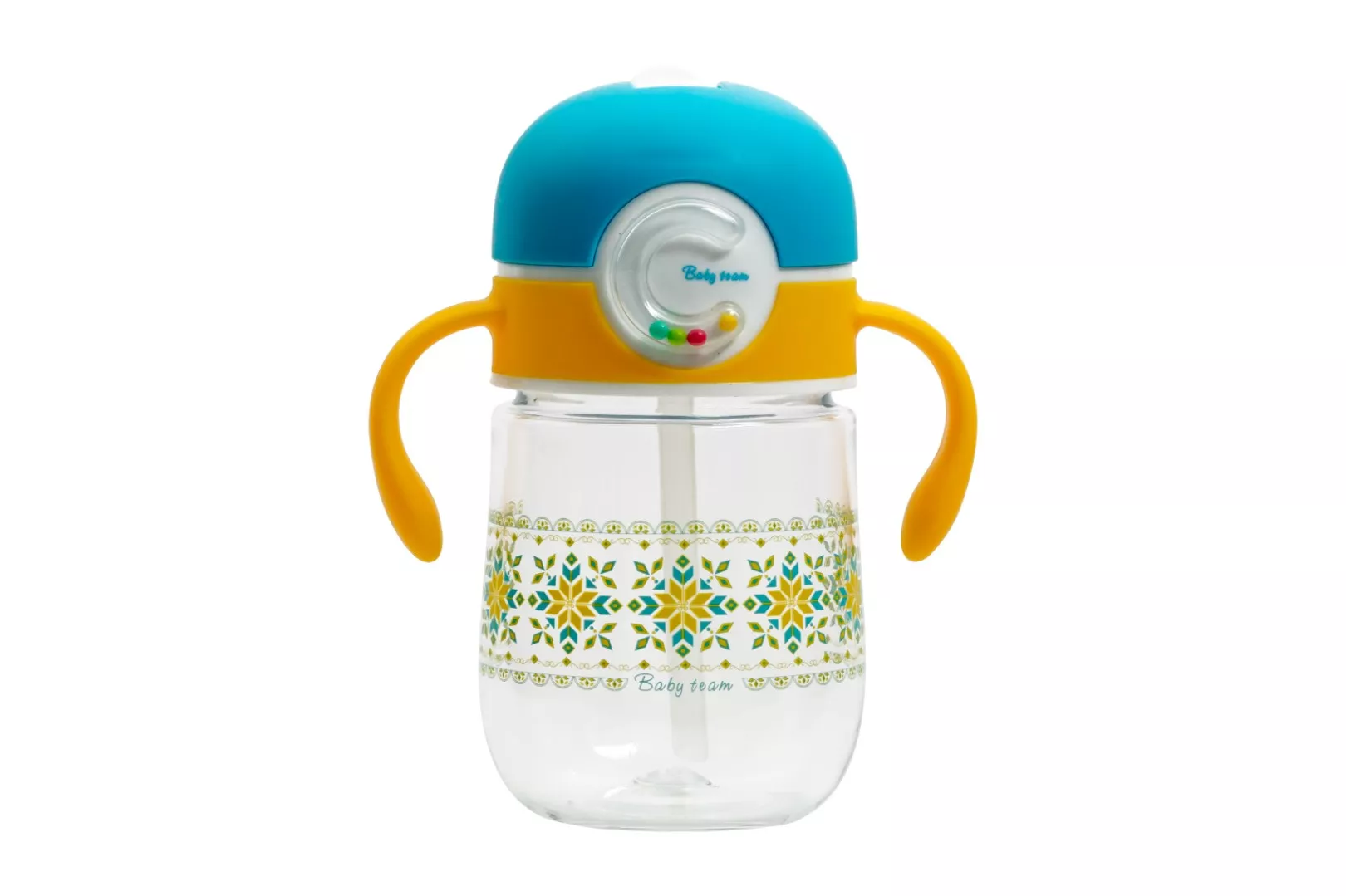 Поильник Baby Team Tritan с трубочкой и ручками 300 мл 5040
