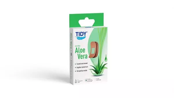 *Лейкопластырь TIDY эластичный на тканевой основе Алое Вера №10