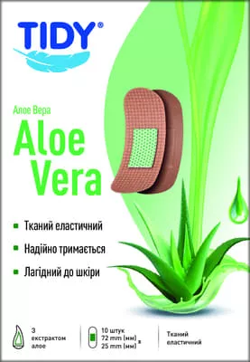 *Лейкопластырь TIDY эластичный на тканевой основе Алое Вера №10