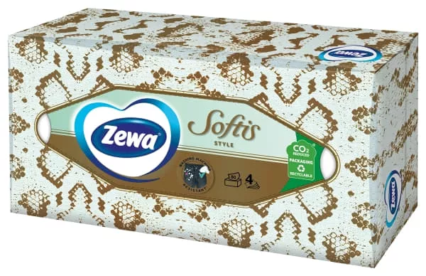 *Салфетки Zewa Softis Box 4-слойные 80 шт