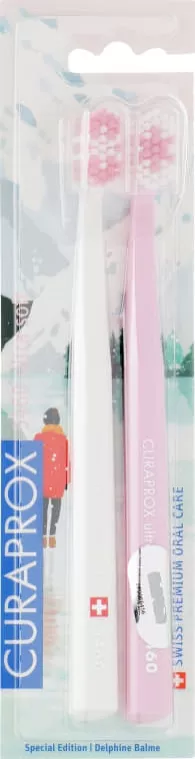 *Зубная щетка Curaprox Набор Duo Winter Special Edition pink ультрамягк. №2