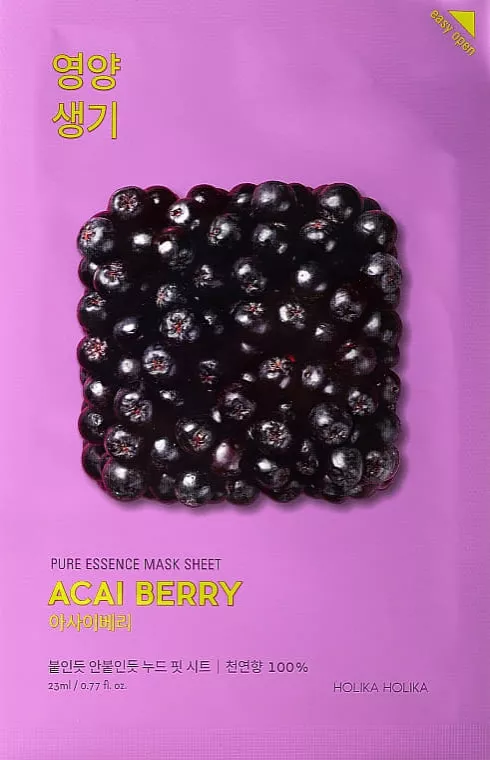 *Маска Holika Holika Pure Essence Acai Berry тканевая ягоды асаи 23 мл