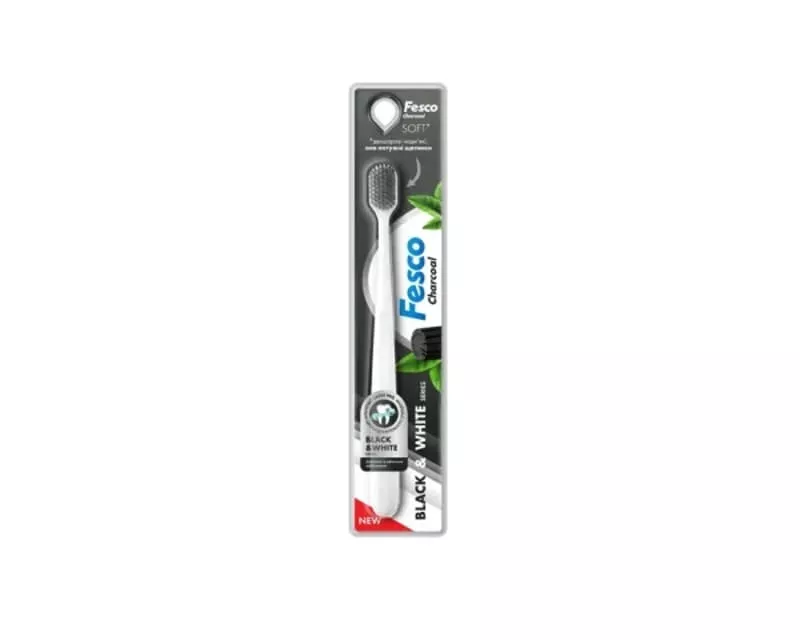*Зубная щетка Fesco Black And White белая