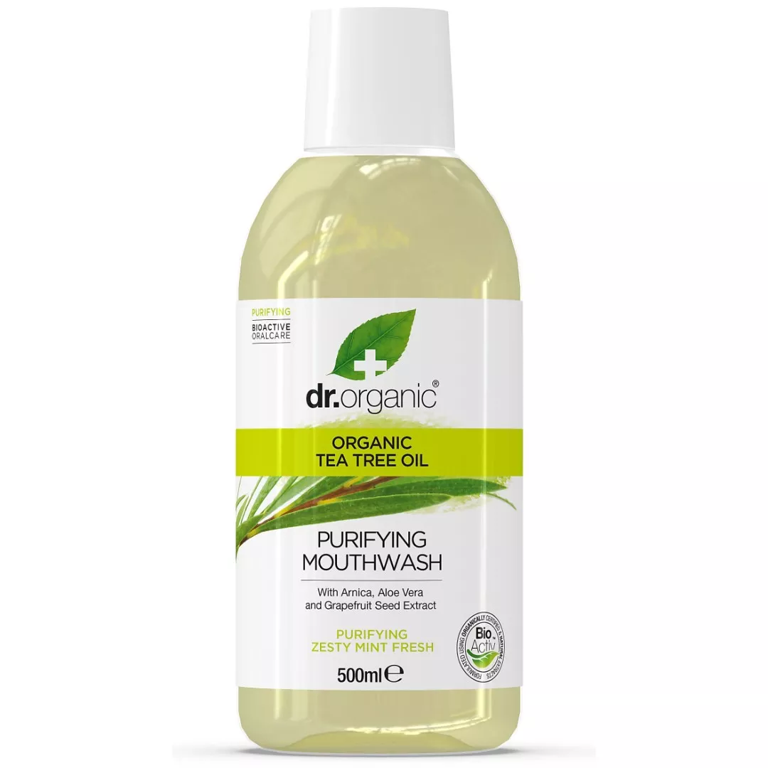 *Ополаскиватель Dr. Organic для полости рта с экстрактом чайного дерева 500мл