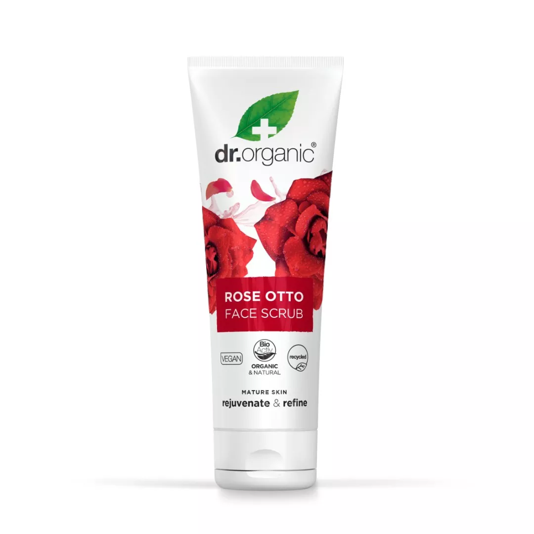 *Скраб Dr. Organic для лица с маслом розы Отто 125мл