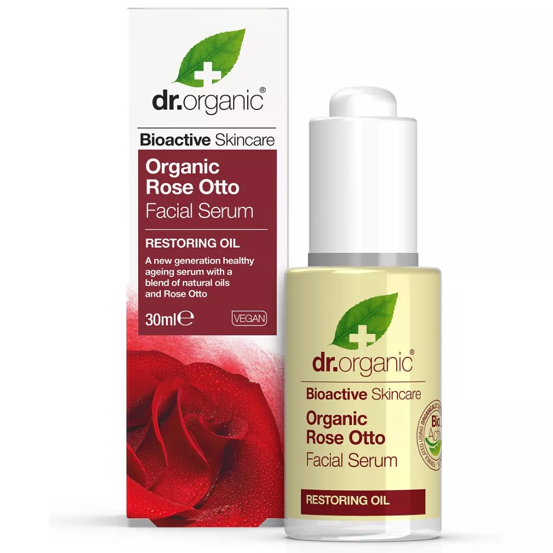 *Сыворотка Dr. Organic Восстановительная для лица с маслом розы Отто 30мл