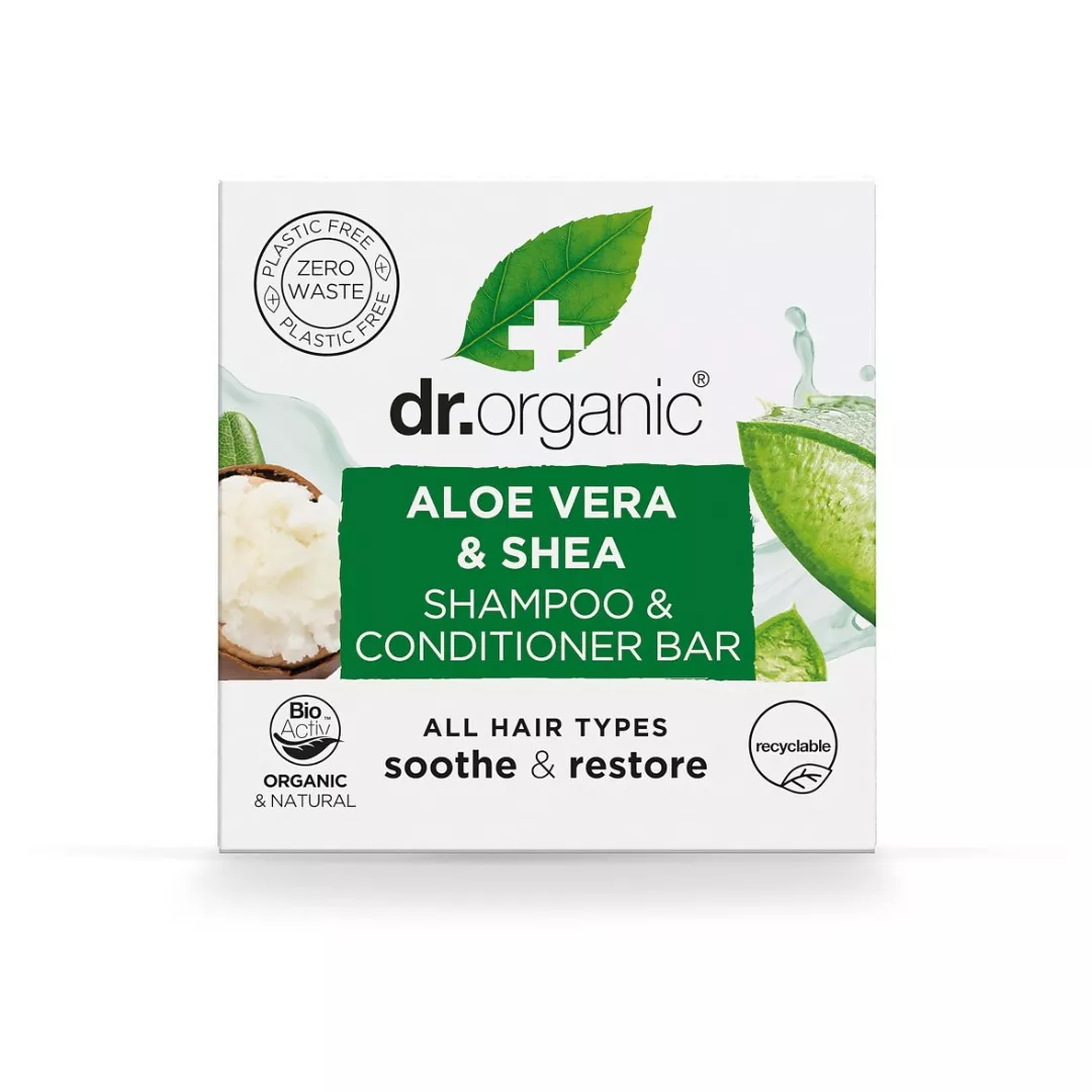 *Шампунь и бальзам-кондиционер Dr. Organic Твердый с алоэ вера и маслом ши 75г