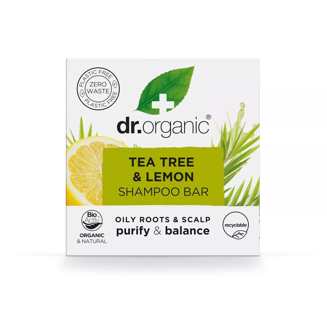 *Шампунь Dr. Organic Твердый с экстрактом чайного дерева и лимона 75г