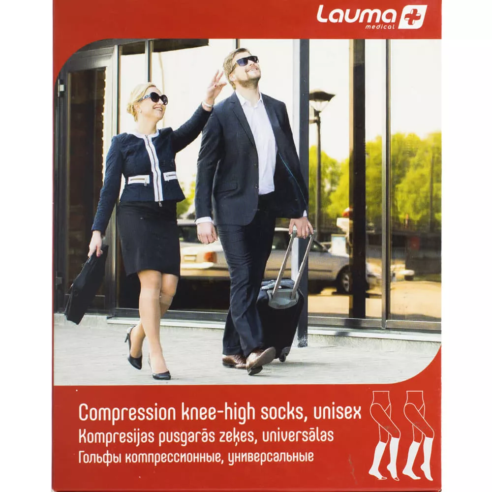 *Гольфы LAUMA компр. хлопк. б/мыска AD209 2 кл. компр. натур. р.1D