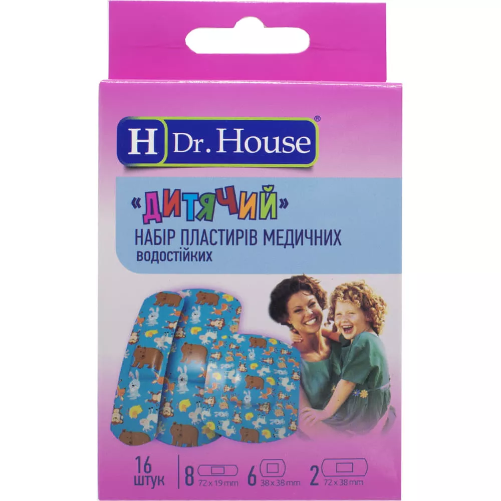 *Набор пластырей H Dr.House водост. Детский №16