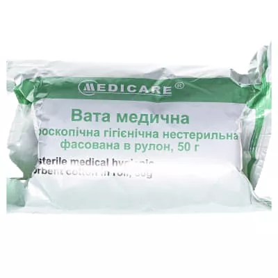 *Вата Medicare гигроскоп. нестерил. рулон 50г
