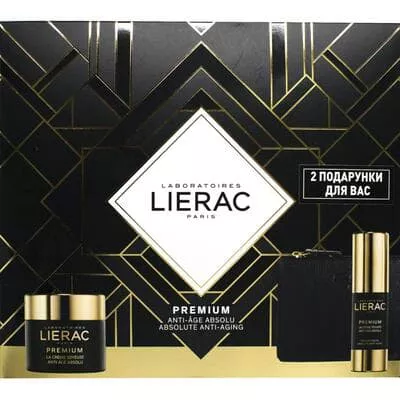 *Набор Lierac Премиум шелковистый (крем 50мл+крем для контура глаз 20мл+косметичка)