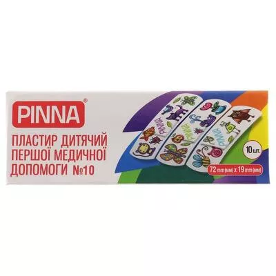 *Пластырь Pinna дет. первой мед. помощи 72 мм х 19 мм №10