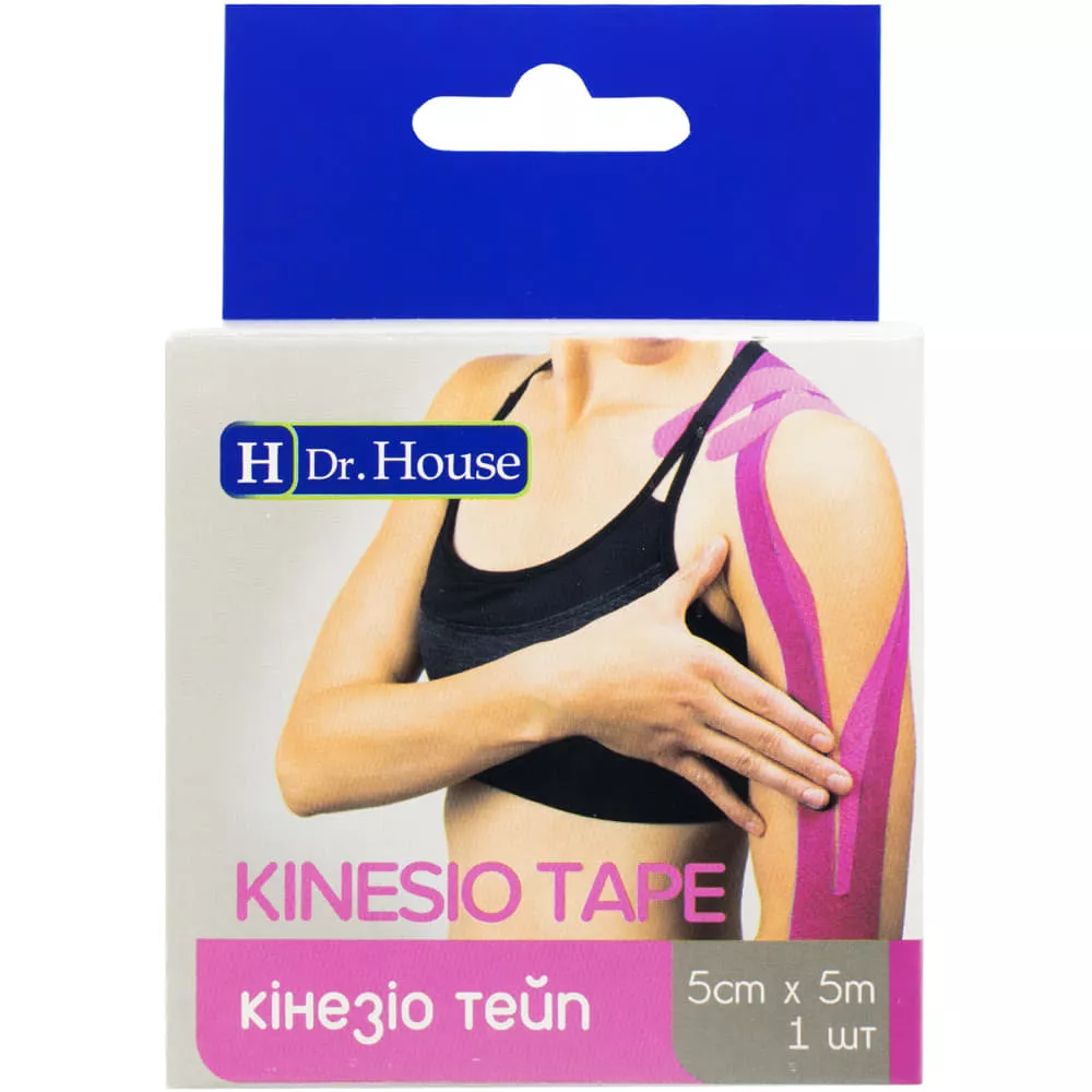 *Кинезио тейп H Dr.House 5 см х 5 м розов.